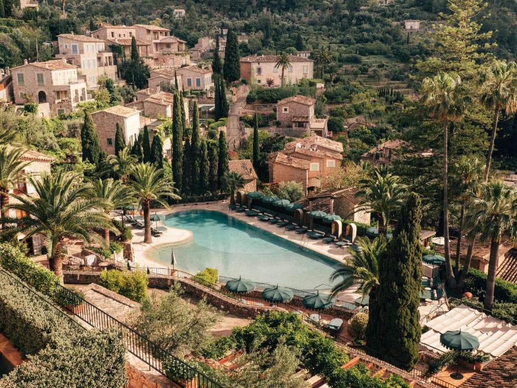 La Residencia — terrace overlooking the Tramuntana